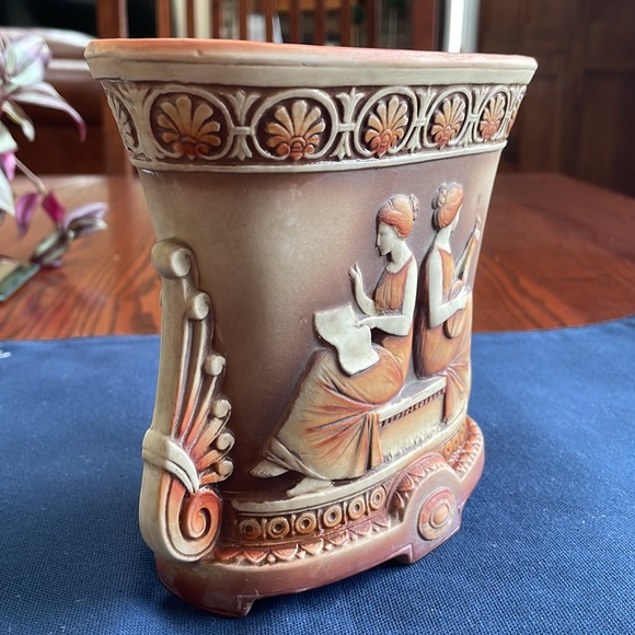 Vintage Antique Schafer and Vater Bisque Jasperware Porcelain Vase Roman Theme - Picture 8 of 14